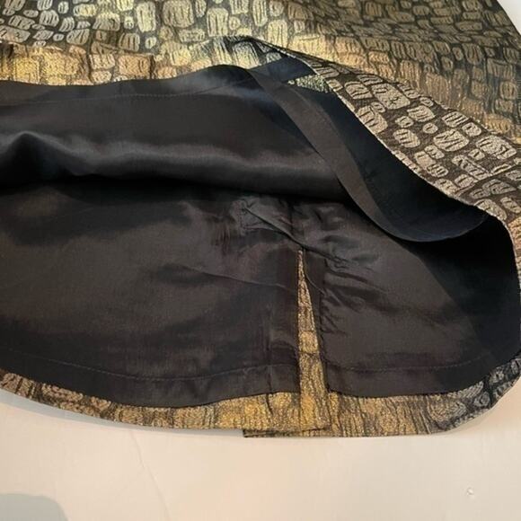 LOFT Metallic Black Gold Party Event Disco Y2K Pencil Skirt NWOT Size 2P - Picture 7 of 11